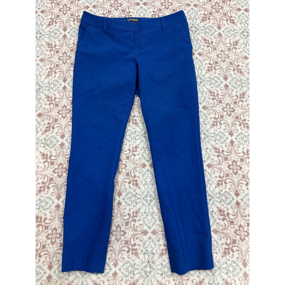 Express Columnist Royal Blue Ankle Dress Pants Womens 2R Slim Slacks Office